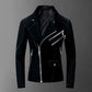 Plus Velvet Thick Korean Men's Leather Jacket Short Velvet Stand-up Collar Slim-fit Motorcycle Jacket Autumn and Winter
