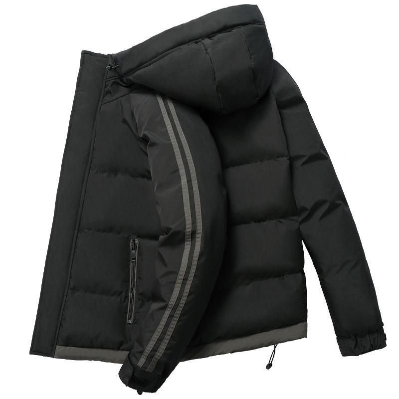 Cotton Men's Winter Jacket Korean Style Trend Thickening Tooling Youth Hooded Cotton Jacket