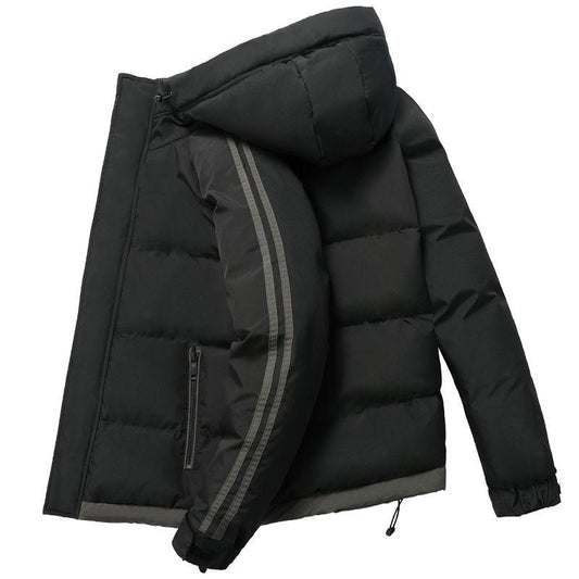 Cotton Men's Winter Jacket Korean Style Trend Thickening Tooling Youth Hooded Cotton Jacket