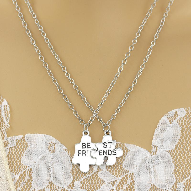 Best Friends Pendant Necklace Two-Piece Splicing Necklace Jewelry