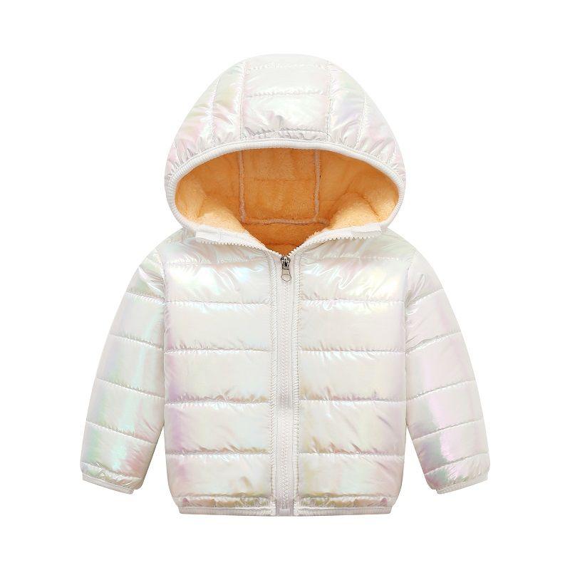 Girls' Down Padded Jacket Bright Face Wash-free Autumn and Winter Warmth Lamb Velvet Winter Jacket