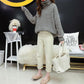 Pile Collar Knitted Sweater Women Turtleneck Loose Bottoming Shirt Spring and Autumn Long Sleeve Striped Top