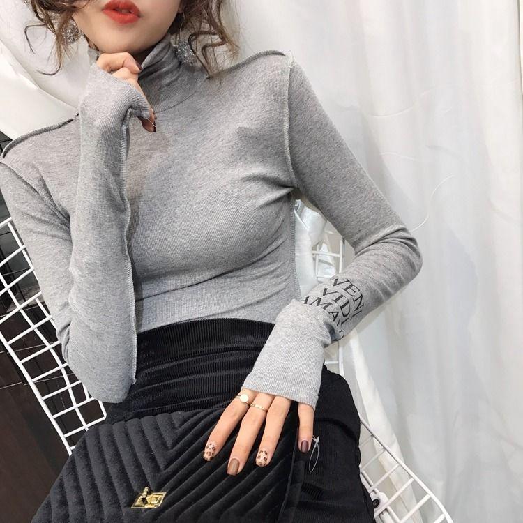 Pullovers Sweater Pullover Knitted Sleeveless Turtleneck Long Sleeve Comfortable Loose Women Fashion