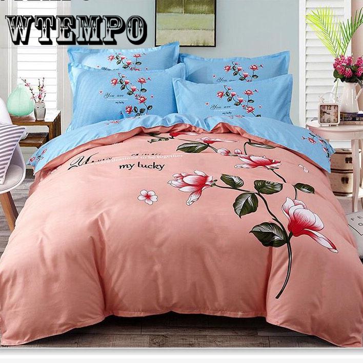 Brand Duvet Cover Fashion 3D Bedding Sets 3pcs Lotus Couple Comforter Cover+pillowcase
