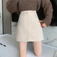 Corduroy Plus Velvet Thickening Autumn and Winter High Waist Skirt Female Apricot All-match Thin Skirt Trend