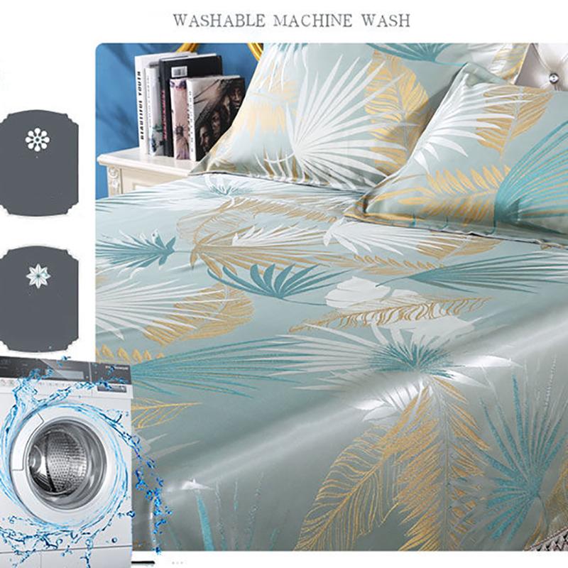 Summer Skin-friendly Ice Silk Mat Washed Folding Mat Sheet High-end Jacquard Double Lace Soft Mat