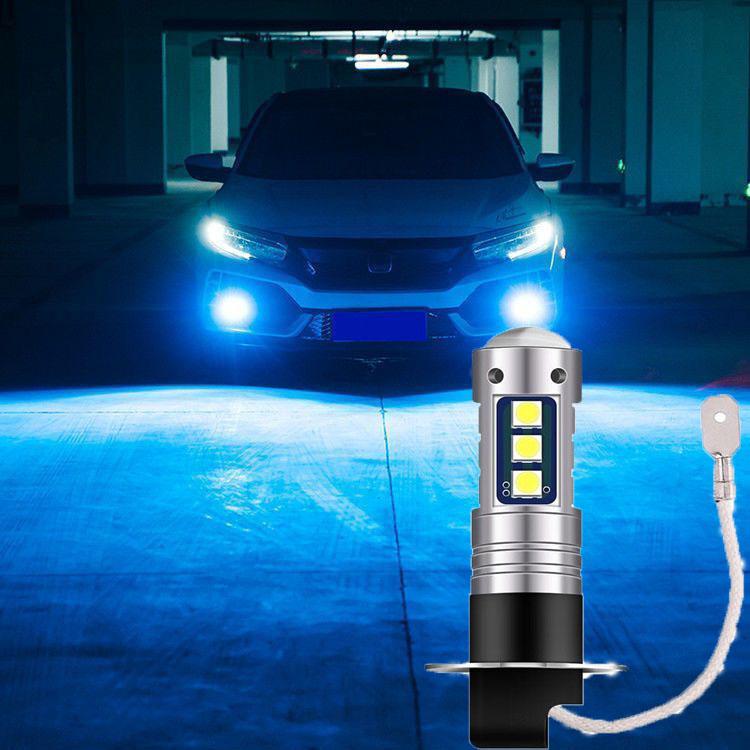 H3 220W Super Bright Headlight Seven Color LED Car Front Fog Light Natural/ Strobe Light Car Light Bulb