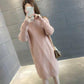 Half High Neck Mid-length Sweater Loose Thick Knit Bottoming Shirt Fashion Casual Dress