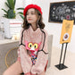 Pink Panther Beads Knitwear Turtleneck Loose Knitting Pullover Chic Women Jumper Sweater