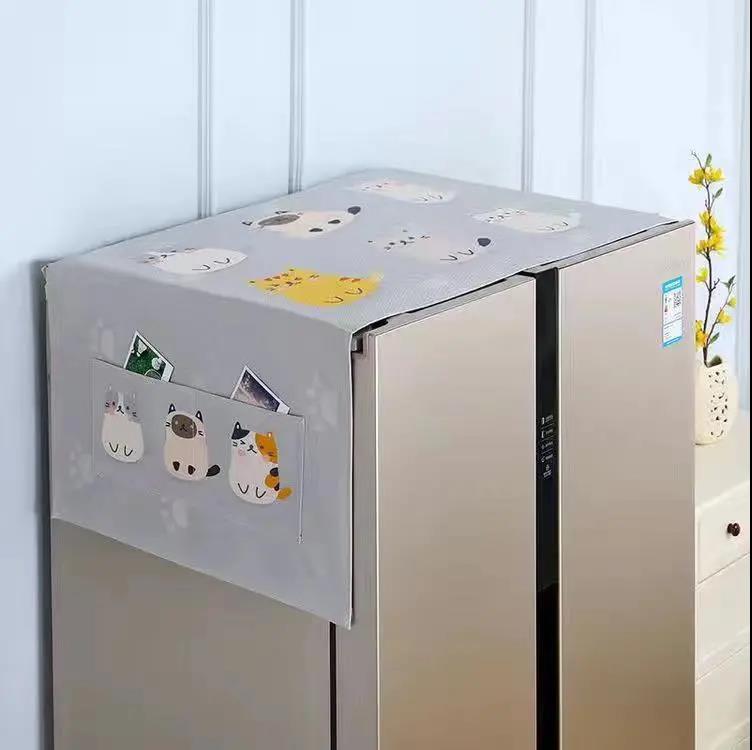 Refrigerator Dust and Oil Cover Cloth Refrigerator Cover Dust Cover Home Decoration Refrigerator Hanging Bag