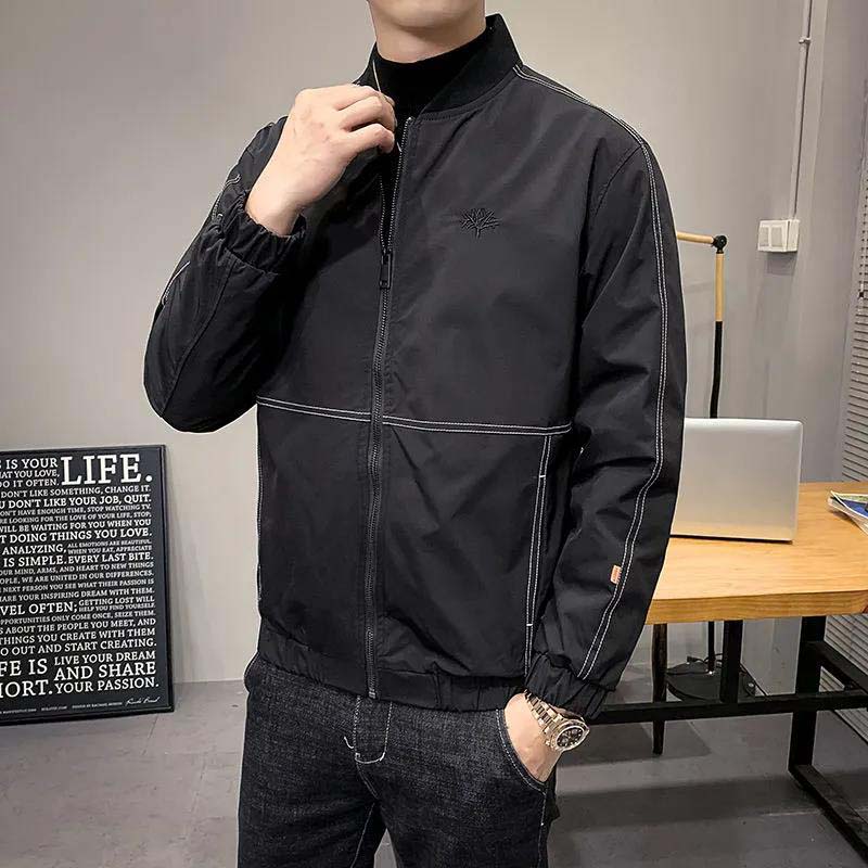 Jacket Men's Jacket 2021 Spring and Autumn New Jacket Embroidery Print Leisure Jacket