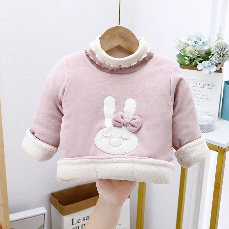 Children's Velvet Padded Winter Quilted Cotton Clothing Turtleneck Pullover Quilted Jacket Warm Sweater