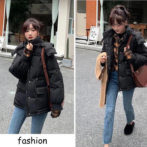 Winter Short Purple Cotton-padded Jacket Women's Loose Down Cotton-padded Jacket Student Bread Jacket