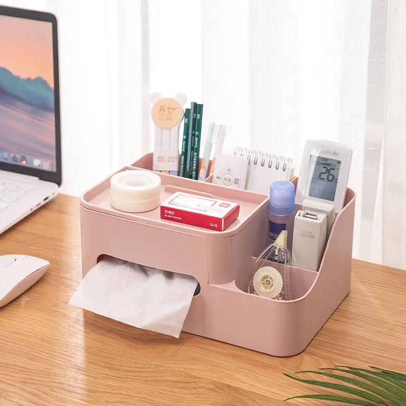 With Mobile Phone Holder, Office Desk Tissue Box, Living Room Coffee Table, Remote Control, Debris Storage Box, Plastic Pumping Box
