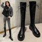 Soft Leather Boots 2021 Autumn and Winter Knight Boots Tall But Knee Boots Are Thin Martin Boots