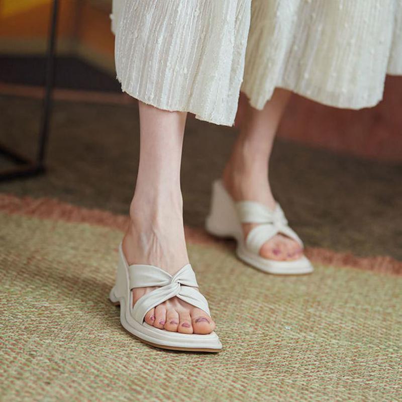 High-heeled Slippers Women's Summer Korean Version of All-match Comfortable Wedge Sandals Flip-flops Increased Sandals