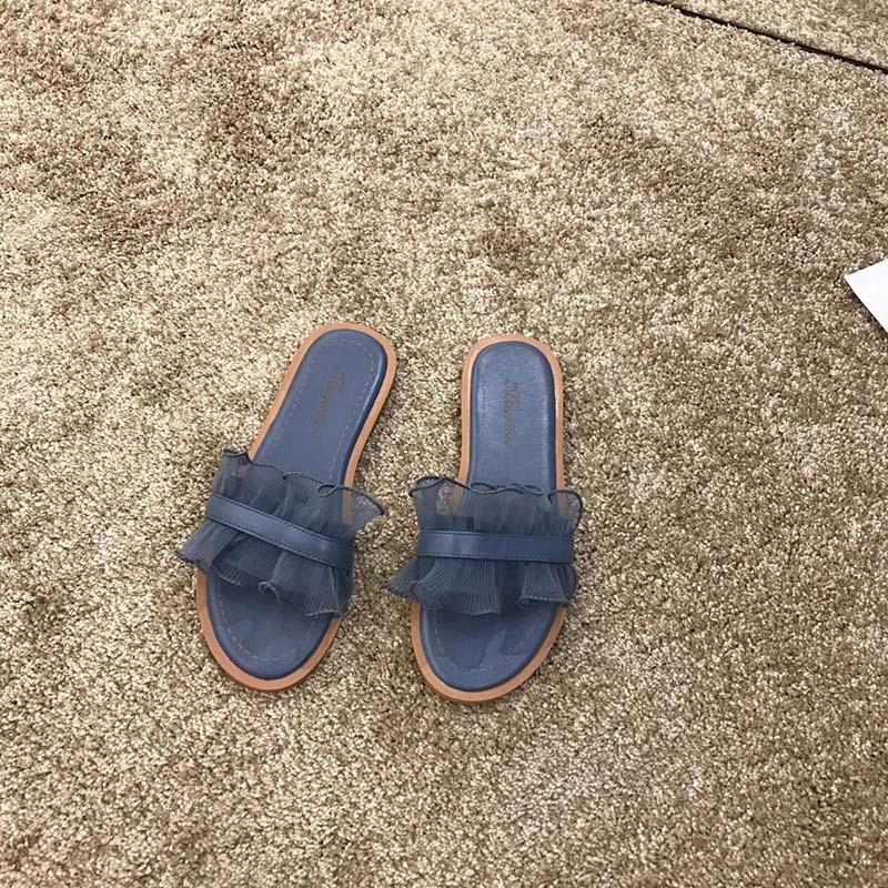 Slippers Women All-match Fashion Outer Wear Summer Flat Non-slip Sandals and Slippers Pregnant Women Soft Bottom Lace