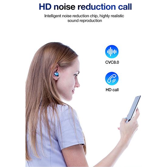 Waterproof 5.0 Earphones Bluetooth Mini HIFI TWS Earbuds Wireless Headphones Noise Reduction Headset