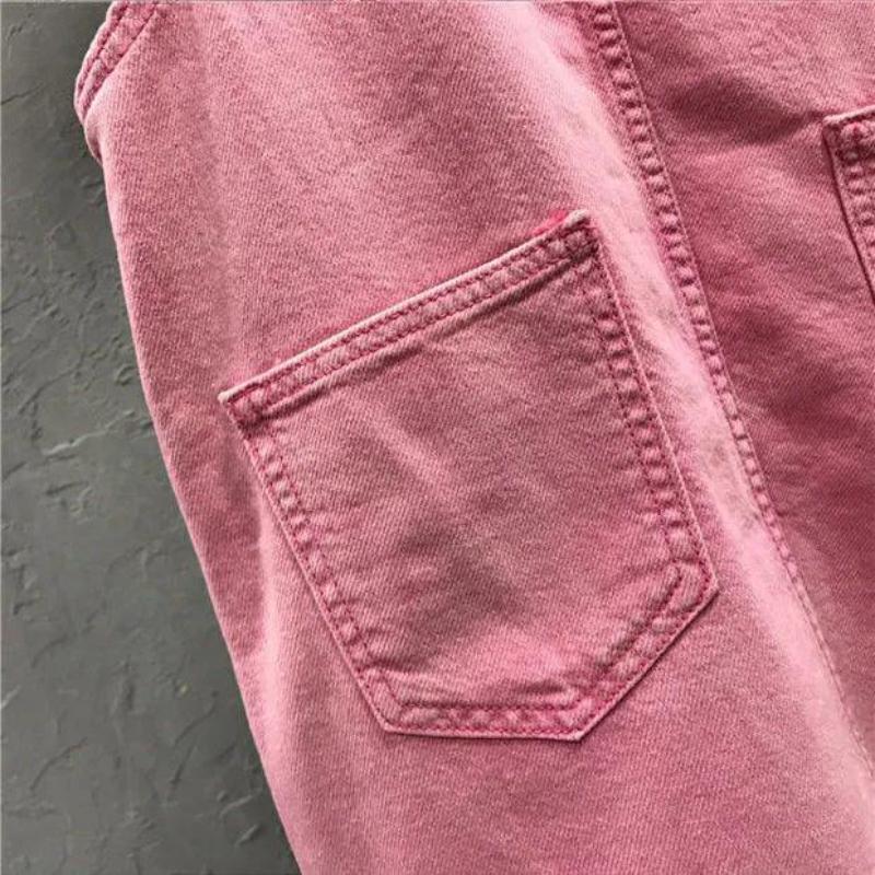 Korean Version of The Denim Short Skirt Female Spring and Summer Age Reduction Is Thin and Small Can Be Salt Can Be Sweet Sling Pink Dress