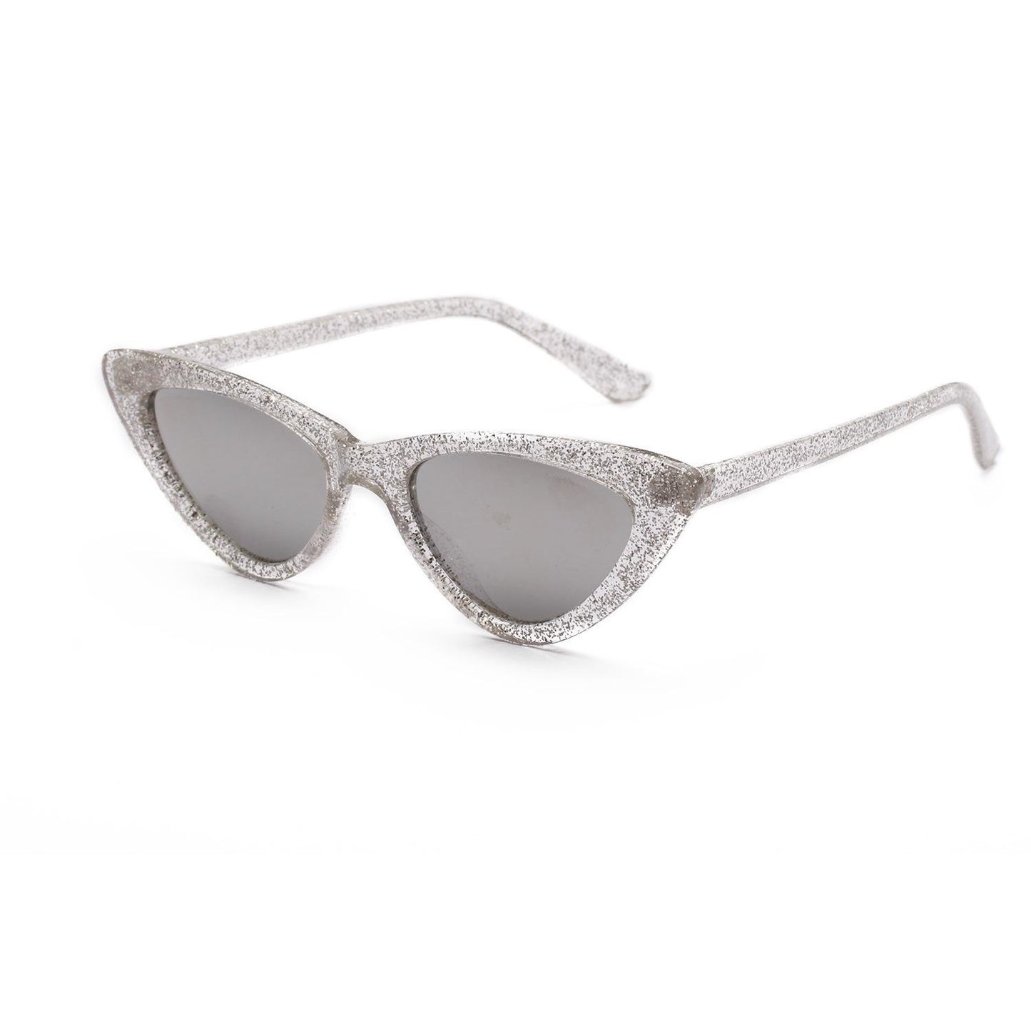 WTEMPO Cat Eye Transparent Glitter Sunglasses Women's Sunglasses Men's Glasses