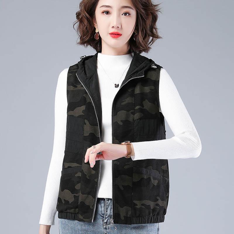 Spring and Autumn Women's Vest Women's Regular Loose Mother's Wear Casual All-match Vest Waistcoat