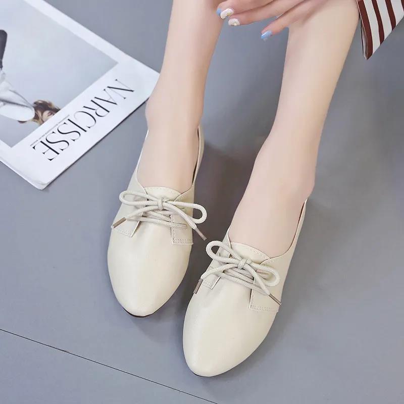 Spring and Autumn Women's Shoes Small White Shoes Women's Lace-up Non-slip Flat Casual Shoes