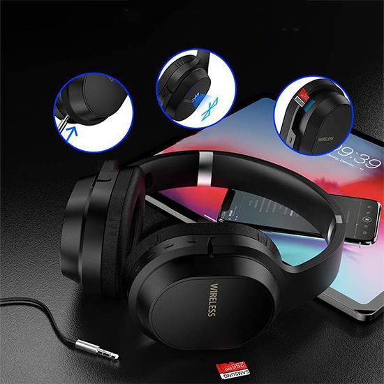 Touch Control Bluetooth 5.0 Headphones Wireless Headset Sports with Mic Support TF Card for Pc Phone
