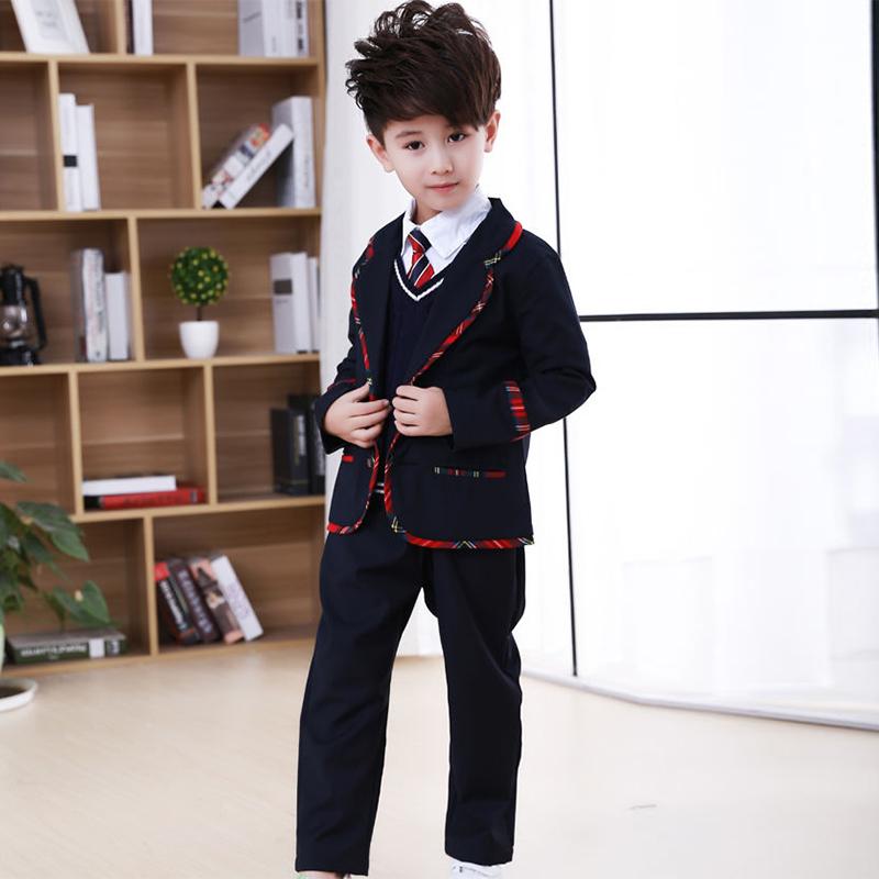 British School Uniform Kindergarten Uniform Wear Kids Primary School Wear Students Children Chorus Costume 5pcs Set