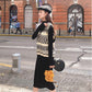 Women's Woolen Skirt Suit Autumn and Winter Retro Rhombus Print Knitted Vest and Turtleneck Sweater Skirt Two-piece set Ladies Outfits