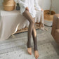 Women's Sexy Durable Leggings Thin Leggings Outerwear Gray Elastic Stepped Feet Stocks Female Tight Leg Socks See Through Pantyhose Fake Meat Lifelike