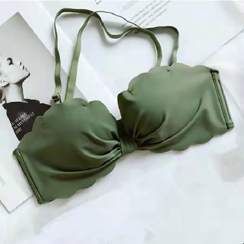 Ladies Underwear Sweet Girl Bow Breathable Skin-friendly Comfortable Beautiful Back Gather No Steel Ring Seamless Bra