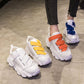 Trifle Small White Shoes Women Spring  Summer Candy Color Velcro Mesh Breathable Sneakers Thick-soled Running Shoes
