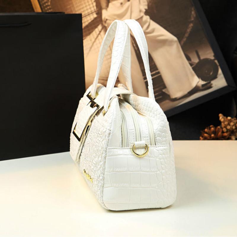 Genuine Leather Handbags Fashion All-match Handbags Atmospheric One-shoulder Messenger Bag Crocodile Pattern Middle-aged Mother Bag
