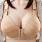 Ladies Large Size Thin No Steel Ring Front Buckle Bra Gathered Anti-sagging Side Closed Anti-Breathing Lightweight Breathable Sexy Simple Bra