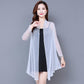 Plus Size Shawl Mesh Mid-length Coat Women's Thin Long-sleeved Waistcoat Loose Fashion Cardigan