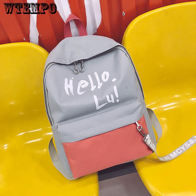 New Backpack Patchwork Backpack Women Canvas Backpack School Women Travel Bag