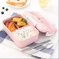 Wheat Straw Insulation Lunch Box Student Three-grid Japanese Lunch Box Female Portable Microwave Oven Fresh-keeping Office Worker Lunch Box