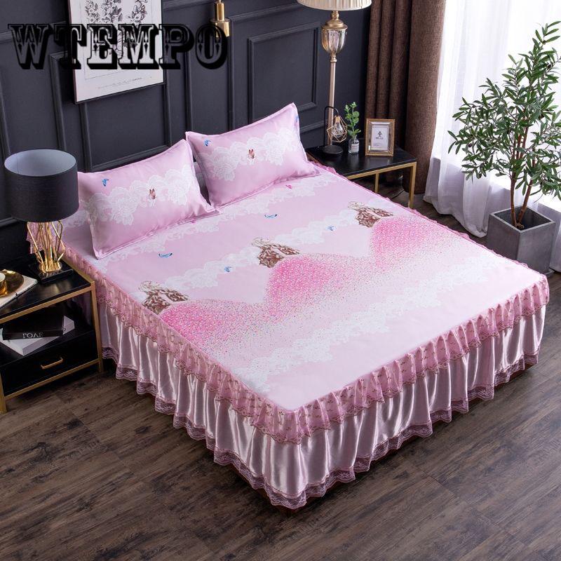 Cumfront Ice Silk Seat Three-piece Bed Skirt Can Be Washed 1.5M Bed 1.8 Bed 2 Meter Bed Air Conditioning Mat