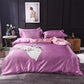 Washed Ice Silk Four-piece Set Pure Color Satin Silk Imitation Silk Bedding