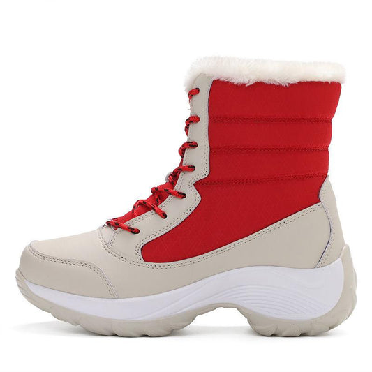 Large Size Snow Boots Women Outdoor Travel Thick High-top Cotton Shoes Women Mid-tube Boots Winter