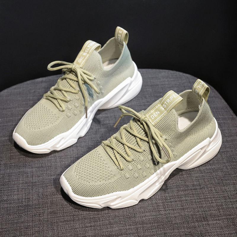 Flat Bottom Running Shoes Women All-match Flying Weaving Shoes Summer Sports Shoes Women's Breathable Leisure