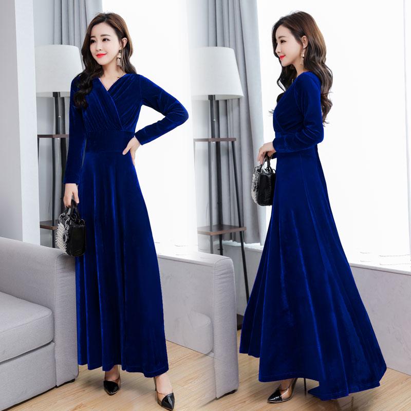 Long Slim Long Sleeve Plus Size Cheongsam Women's Long Skirt Fashion Woman Swing Dress
