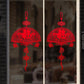 Chinese style removable wall stickers PVC transparent film red spring festival wallpaper