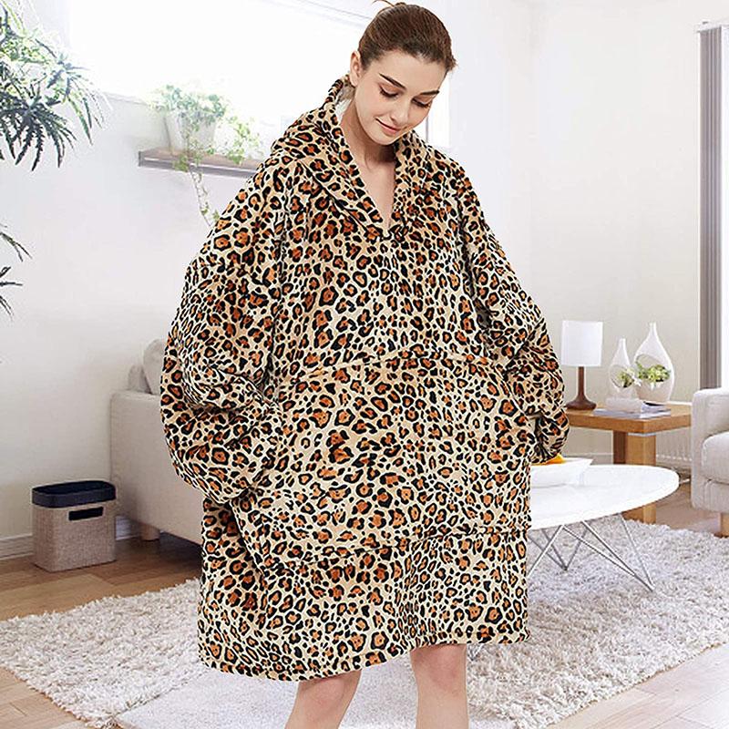 Venustas Wearable Blanket Hoodie Oversized Sherpa Blanket Hoodie Sweatshirt  Unisex Cozy Warm Soft Hoodie Blanket for Adults