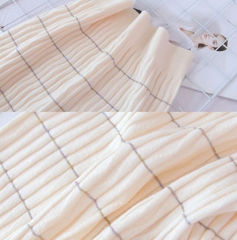 Women's Half Turtleneck Mesh Fungus Edge Bottoming Shirt Slim Fit Long Sleeve Knit Stretch Plus Size Sweater