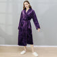 Autumn and Winter Long Nightgown Female Coral Fleece Thick Warm Flannel Bathrobe Zipper Pajamas Dress Noble Intellectual