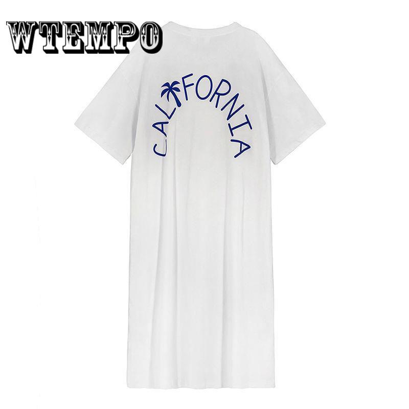Women's Dress Print Half Sleeve Long Solid Dress T-shirt Loose Leisure Summer Dresses