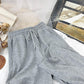 Waffle Elastic High Waist Casual Pants Autumn and Winter Women's Korean Style Loose Drape Wide Leg Trousers Show Leg Length Sports Jogging Pants