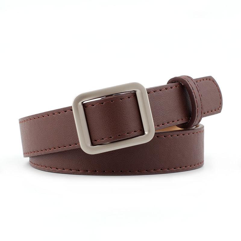 Square Buckle Ladies Belt Female Simple Needleless Fashion Pants Belt Female Belt