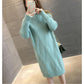 Half High Neck Mid-length Sweater Loose Thick Knit Bottoming Shirt Fashion Casual Dress